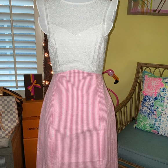 Lilly Pulitzer NWT Maya Shift Dress Pink Tropics Seersucker Size 00,0,2,12,16 - Picture 13 of 16